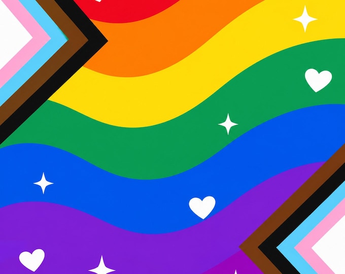 Pride Square Bumper Sticker, Magnet, Vinyl Sticker or Window Cling, UV Laminate Coating, laptop, water bottle