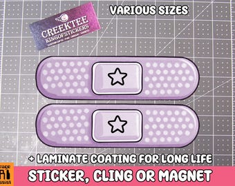 2x Bandage Vinyl Bumper Sticker or Bumper Sticker Magnet in UV Laminate Coating