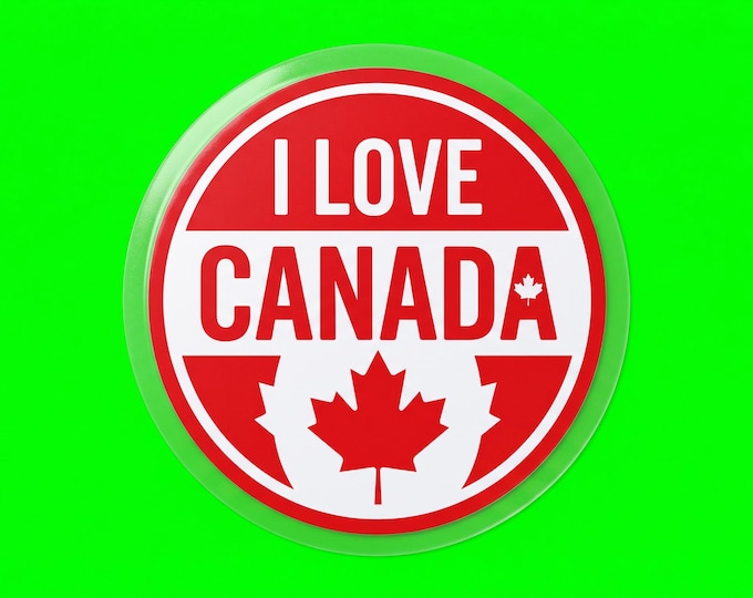 I Love Canada Bumper Sticker, Magnet, Vinyl Sticker or Window Cling, UV Laminate Coating