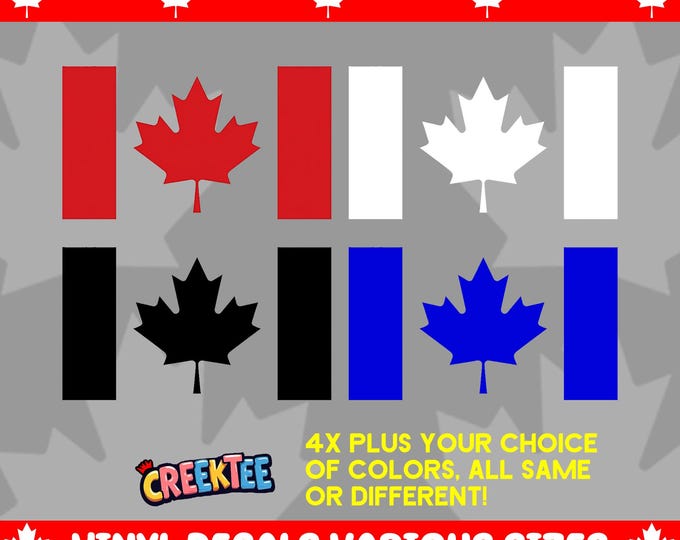 4X Canada Vinyl Color Decals or in Chrome Various Sizes High Quality, Mix and Match Colors