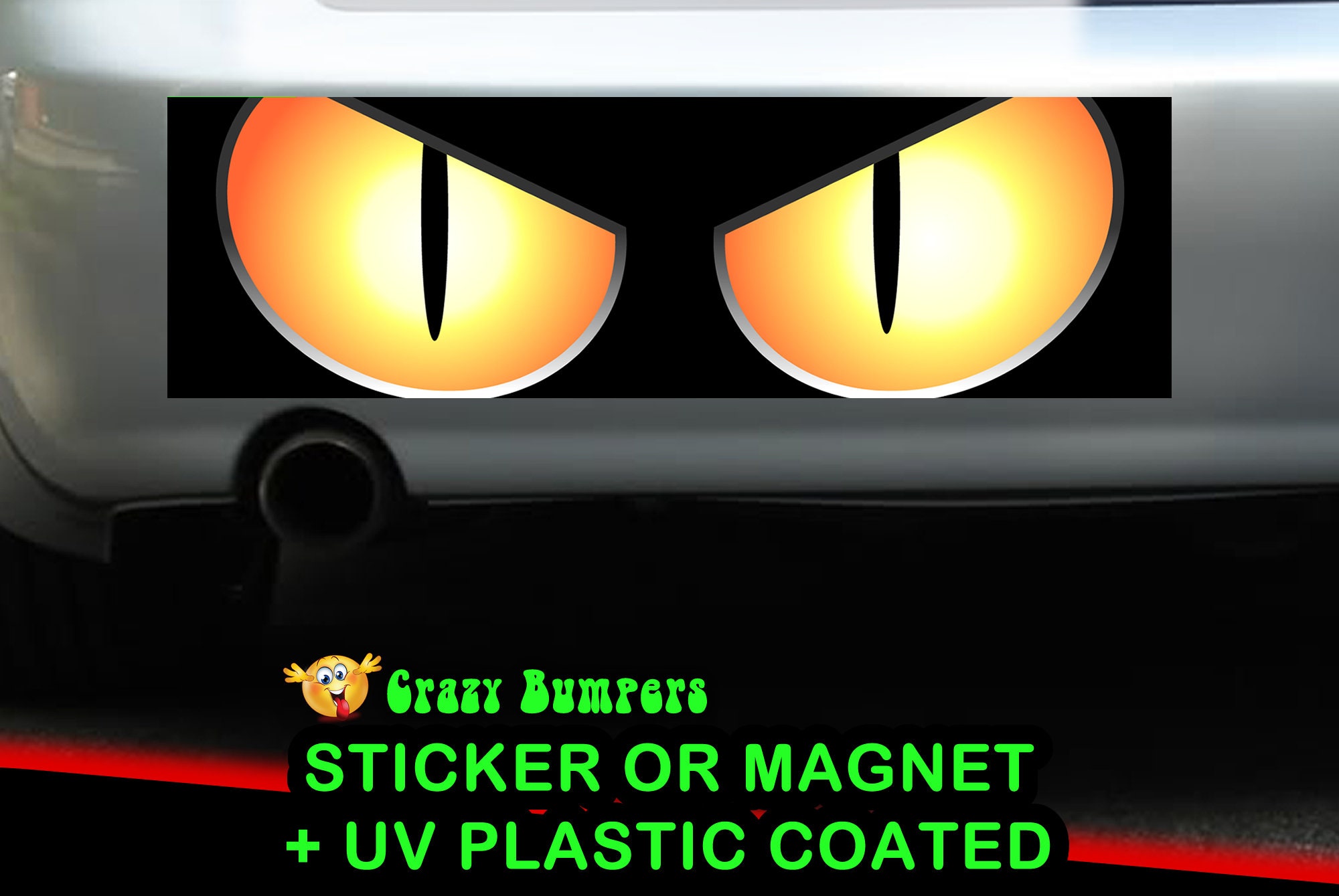 CAD$7.99 - Mad cat eyes Bumper Sticker 10 x 3 Bumper Sticker or Magnetic Bumper Sticker Available CAD$7.99 - Mad cat eyes Bumper Sticker 10 x 3 Bumper Sticker or Magnetic Bumper Sticker Available