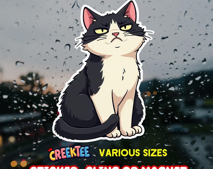 Cute Funny Curious Cat Canada Bumper Sticker, Magnet, Vinyl Sticker, Window Cling, UV Laminate, laptop, water bottle