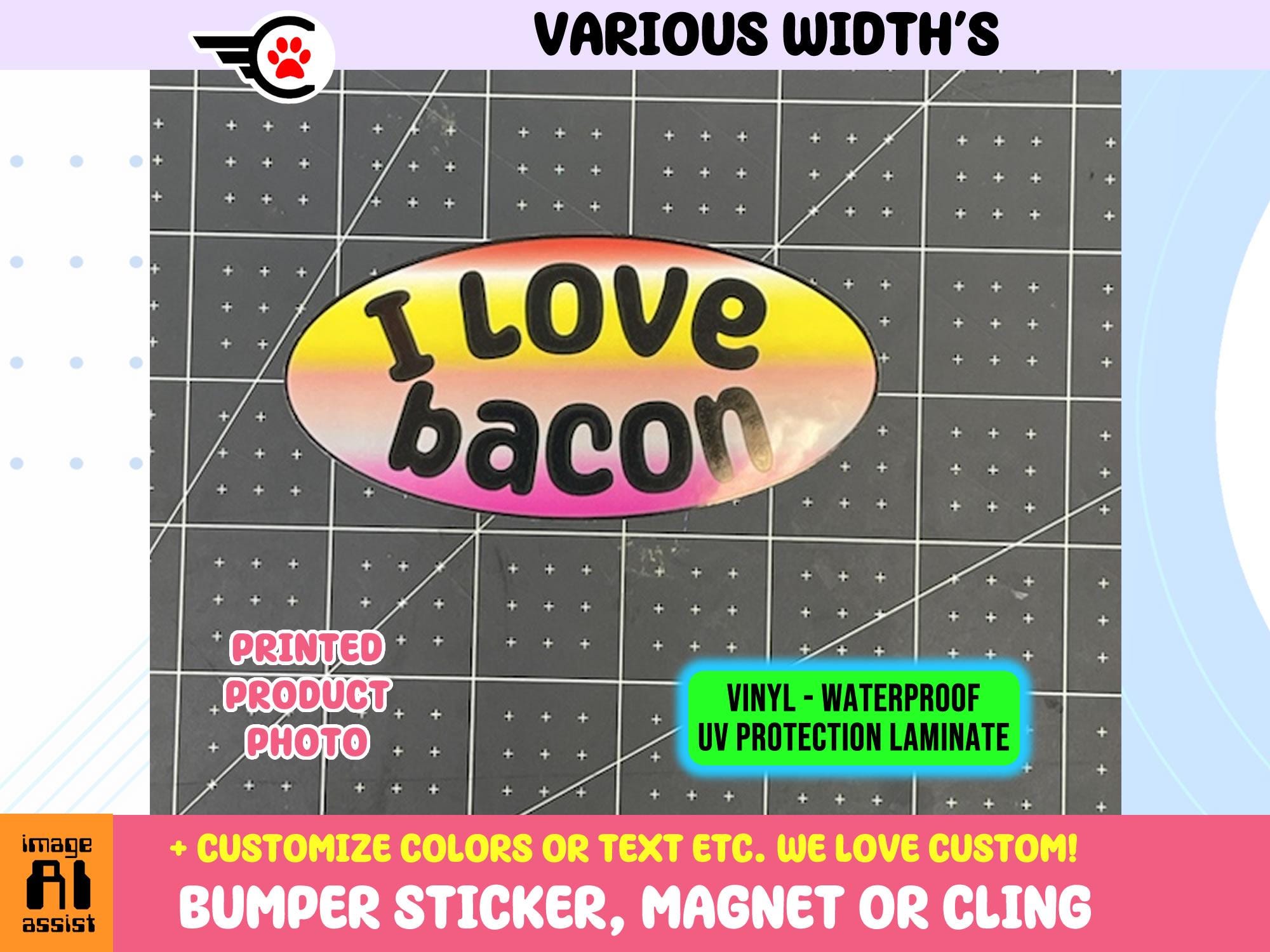 Custom Oval Vinyl Bumper Sticker, Window Cling or Bumper Sticker Magnet in UV Laminate Coating