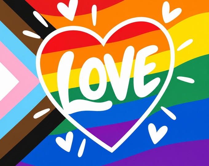 Pride Square Bumper Sticker, Magnet, Vinyl Sticker or Window Cling, UV Laminate Coating, laptop, water bottle