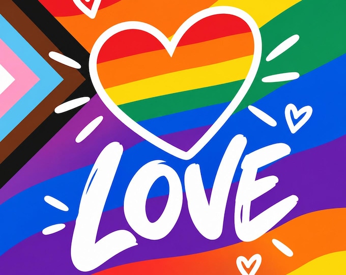 Pride Square Bumper Sticker, Magnet, Vinyl Sticker or Window Cling, UV Laminate Coating, laptop, water bottle
