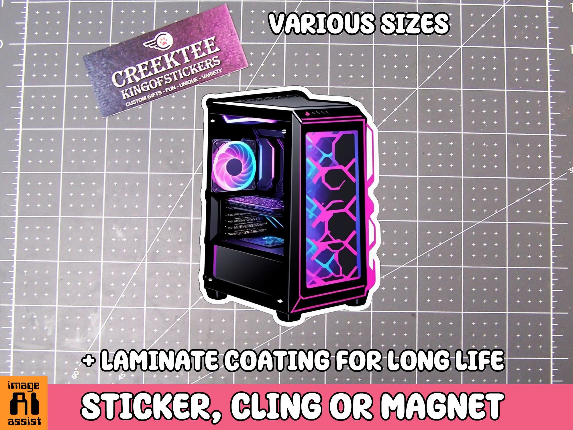 Gaming PC Vinyl Sticker, Magnet or Window Cling in Various Sizes with Laminate Coating