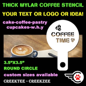 Stencil For Coffee Lattes Cappuccino Hot Chocolate etc - Personalized Custom Reusable Stencil for sprinkle or cream toppings