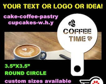 Stencil For Coffee Lattes Cappuccino Hot Chocolate etc - Personalized Custom Reusable Stencil for sprinkle or cream toppings