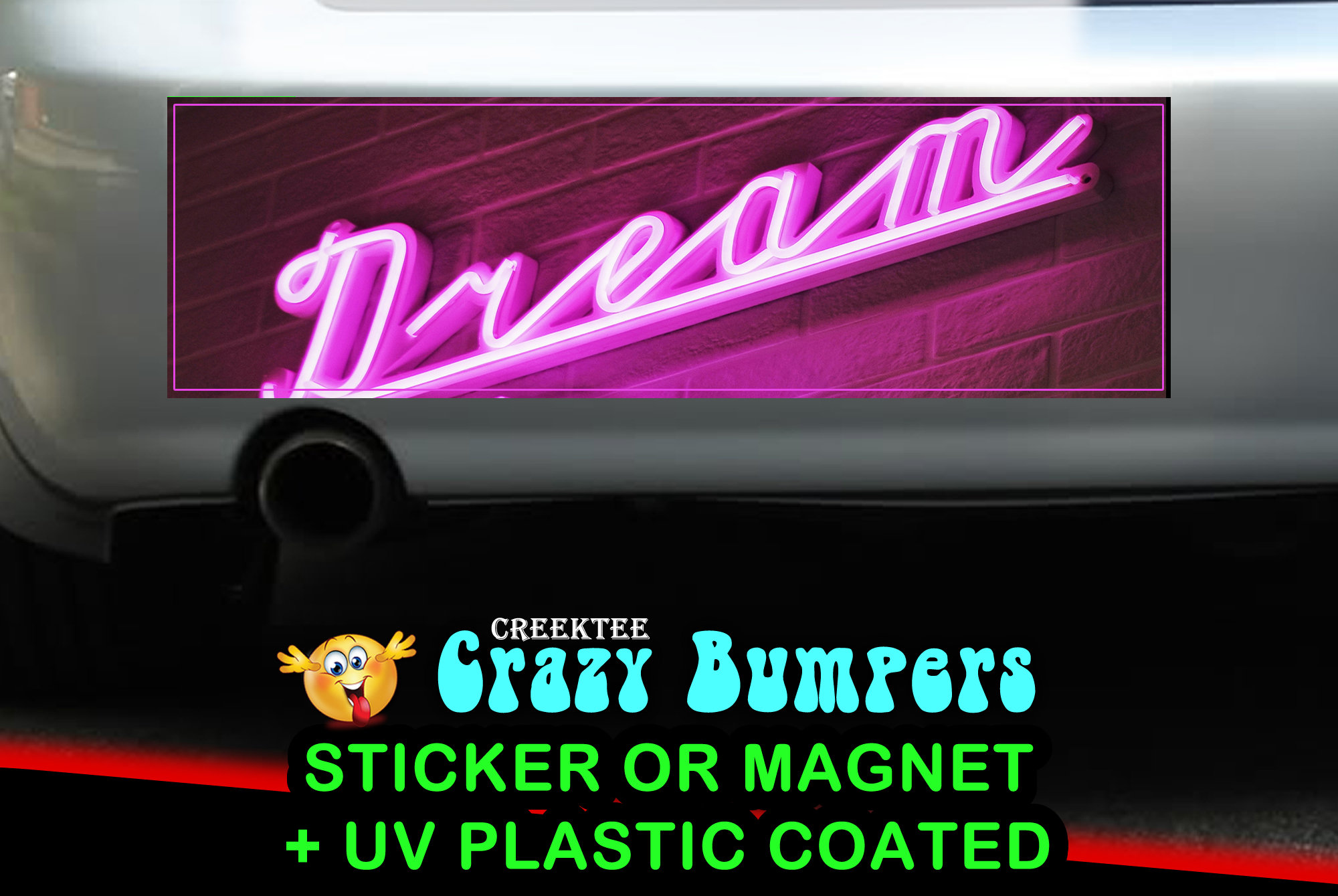 CAD$7.99 - Neon Dream 10 x 3 Bumper Sticker or Magnet - Custom changes and orders welcomed! CAD$7.99 - Neon Dream 10 x 3 Bumper Sticker or Magnet - Custom changes and orders welcomed!