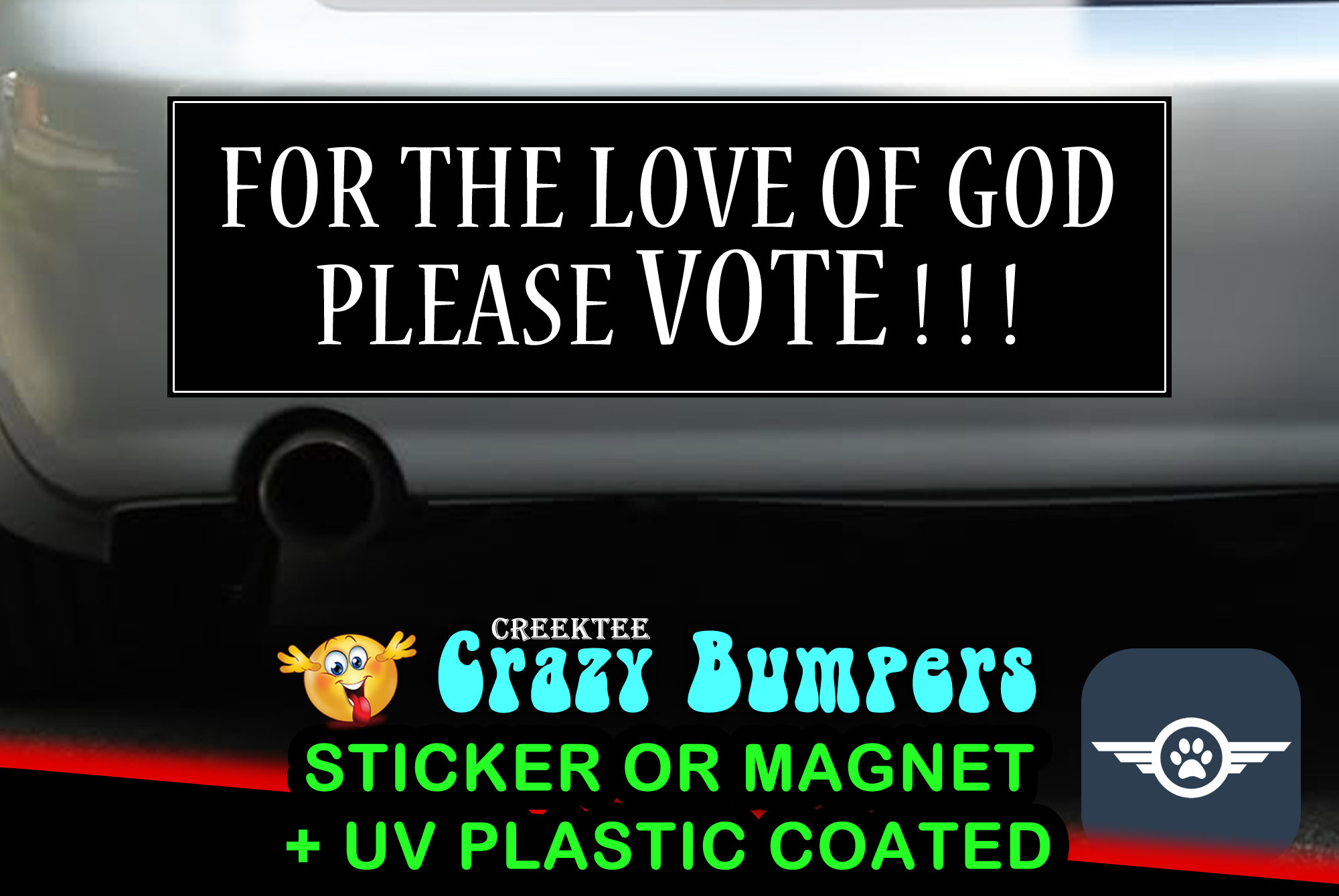 For the love of god please vote 10 x 3 Bumper Sticker or Magnetic Bumper Sticker Available For the love of god please vote 10 x 3 Bumper Sticker or Magnetic Bumper Sticker Available