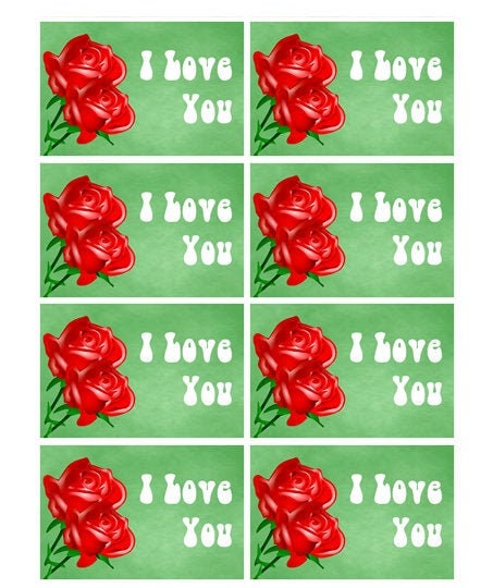 8 Fun 3 inch x 2 inch Stickers -I Love You Stickers 8 Fun 3 inch x 2 inch Stickers -I Love You Stickers