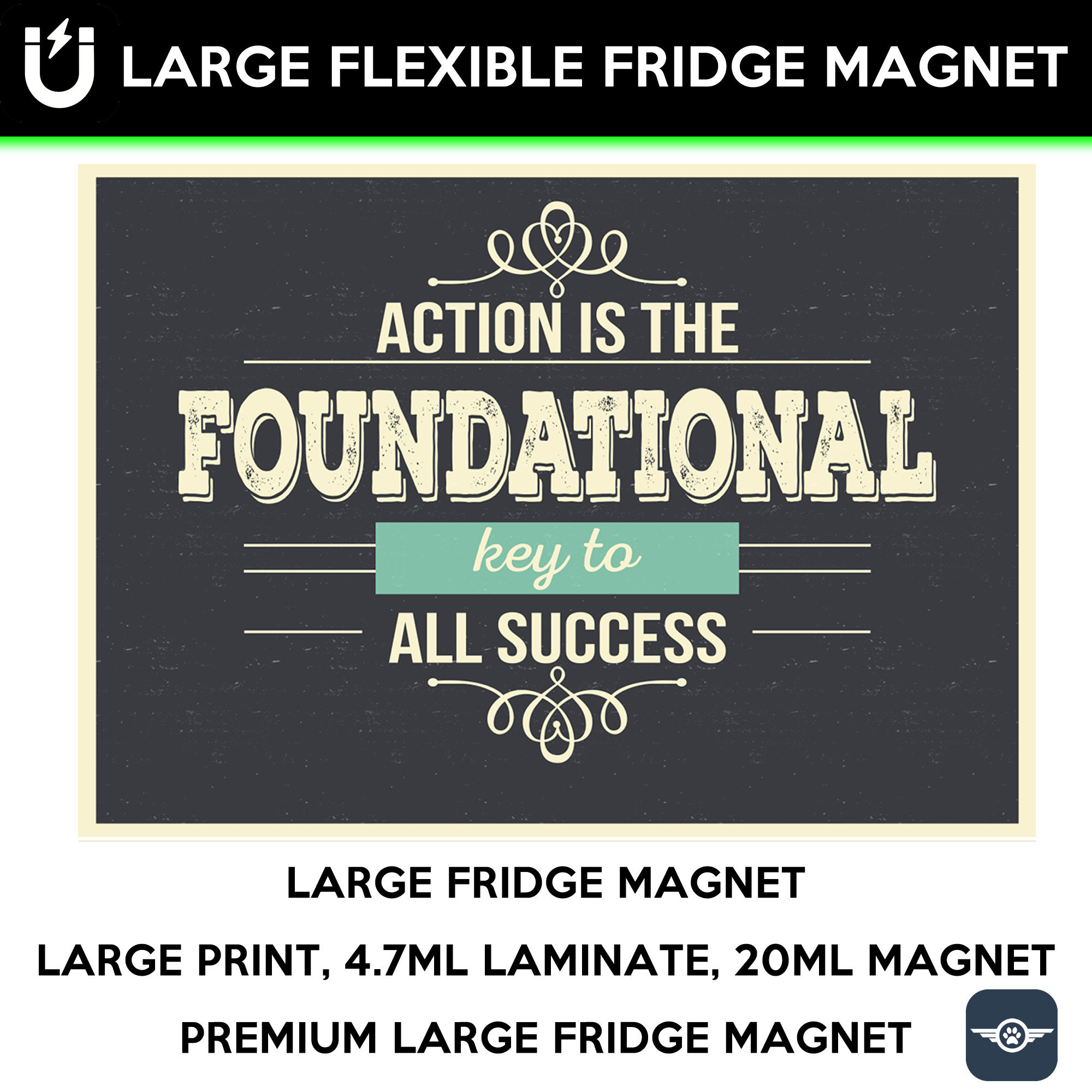 Action is the foundational key to all success inspirational fridge magnet 6.5 inch x 9 inch premium large magnet Action is the foundational key to all success inspirational fridge magnet 6.5 inch x 9 inch premium large magnet