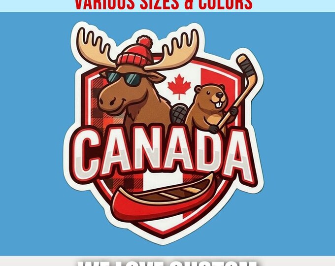 Canada Bumper Sticker, Magnet, Vinyl Sticker or Window Cling, UV Laminate Coating, laptop, water bottle