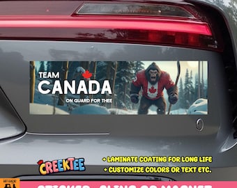 Team Canada Bumper Sticker, Magnet, Vinyl Sticker, Window Cling or Magnet in UV Laminate Coating