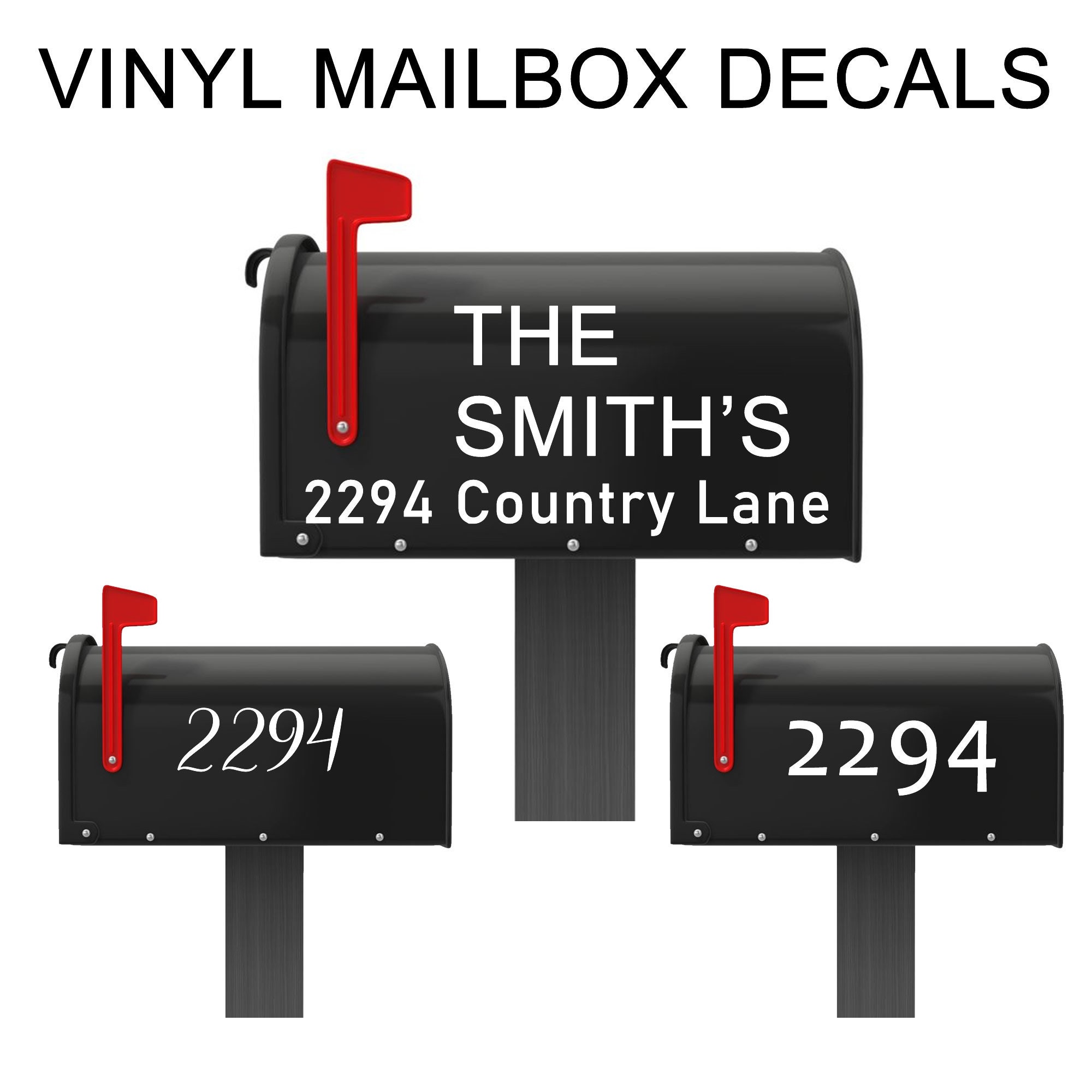 Mailbox Vinyl Decals Choose the Size up to 12 Inches Various - Etsy