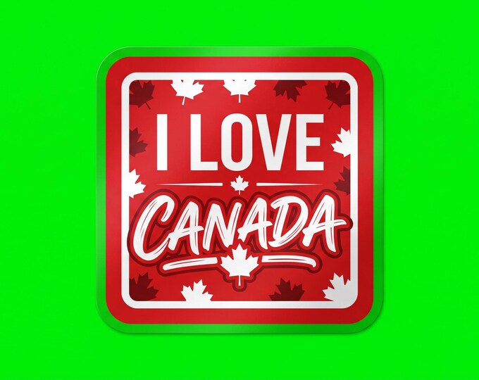 I Love Canada Bumper Sticker, Magnet, Vinyl Sticker or Window Cling, UV Laminate Coating