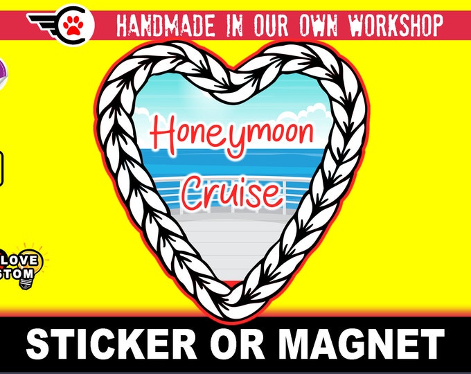 Large Cruise Door Magnet or Sticker - Cruise Ship Door, Fridge, Laptop, etc... 4", 5", 6", 7", 8' premium large magnet + UV laminate coating