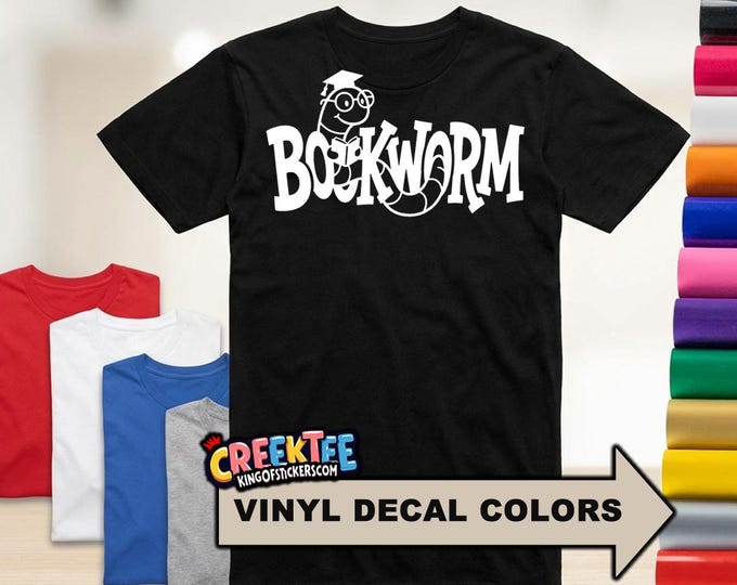 Bookworm Fun HTV Vinyl Print Tees Assorted Colors and Sizes