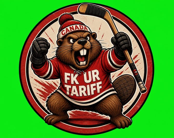 Proudly Canadian Round fk ur tariff Bumper Sticker, Magnet, Vinyl Sticker or Window Cling, UV Laminate Coating