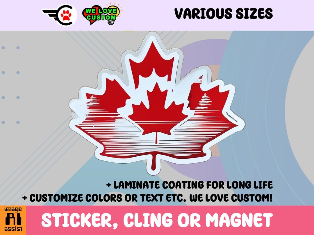 Canada Vinyl Sticker, Magnet or Window Cling in Various Sizes - Etsy