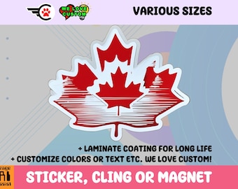 Canada Vinyl Sticker, Magnet or Window Cling in Various Sizes