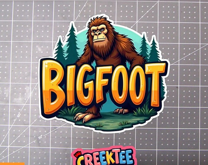 Bigfoot Vinyl Sticker, Window Cling or Magnet in UV Laminate Coating