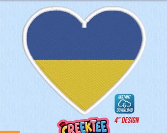 Embroidery File Ukraine Heart Instant Digital Download In Various Formats