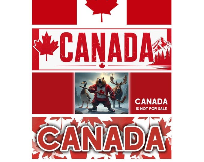 4x Pack, Canada Bumper Sticker, Magnet, Vinyl Sticker or Magnet in UV Laminate Coating - 8 inch wide