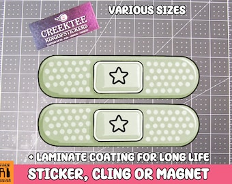 2x Bandage Vinyl Bumper Sticker or Bumper Sticker Magnet in UV Laminate Coating