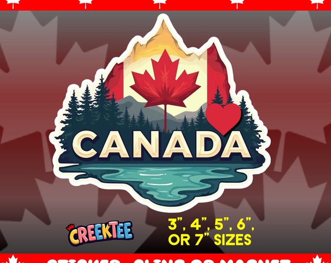 Canada Bumper Sticker, Magnet, Vinyl Sticker or Window Cling, UV Laminate Coating, laptop, water bottle