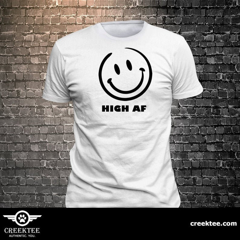 Happy Face Smiling emoji HIGH AF T-shirt Gift Fun - Funny t-shirt, fun tshirt, Customize your t-shirt... Ask us! Happy Face Smiling emoji HIGH AF T-shirt Gift Fun - Funny t-shirt, fun tshirt, Customize your t-shirt... Ask us!