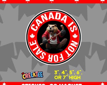Canada Is Not For Sale Round Bumper Sticker, Magnet, Vinyl Sticker or Window Cling, UV Laminate Coating, laptop, water bottle