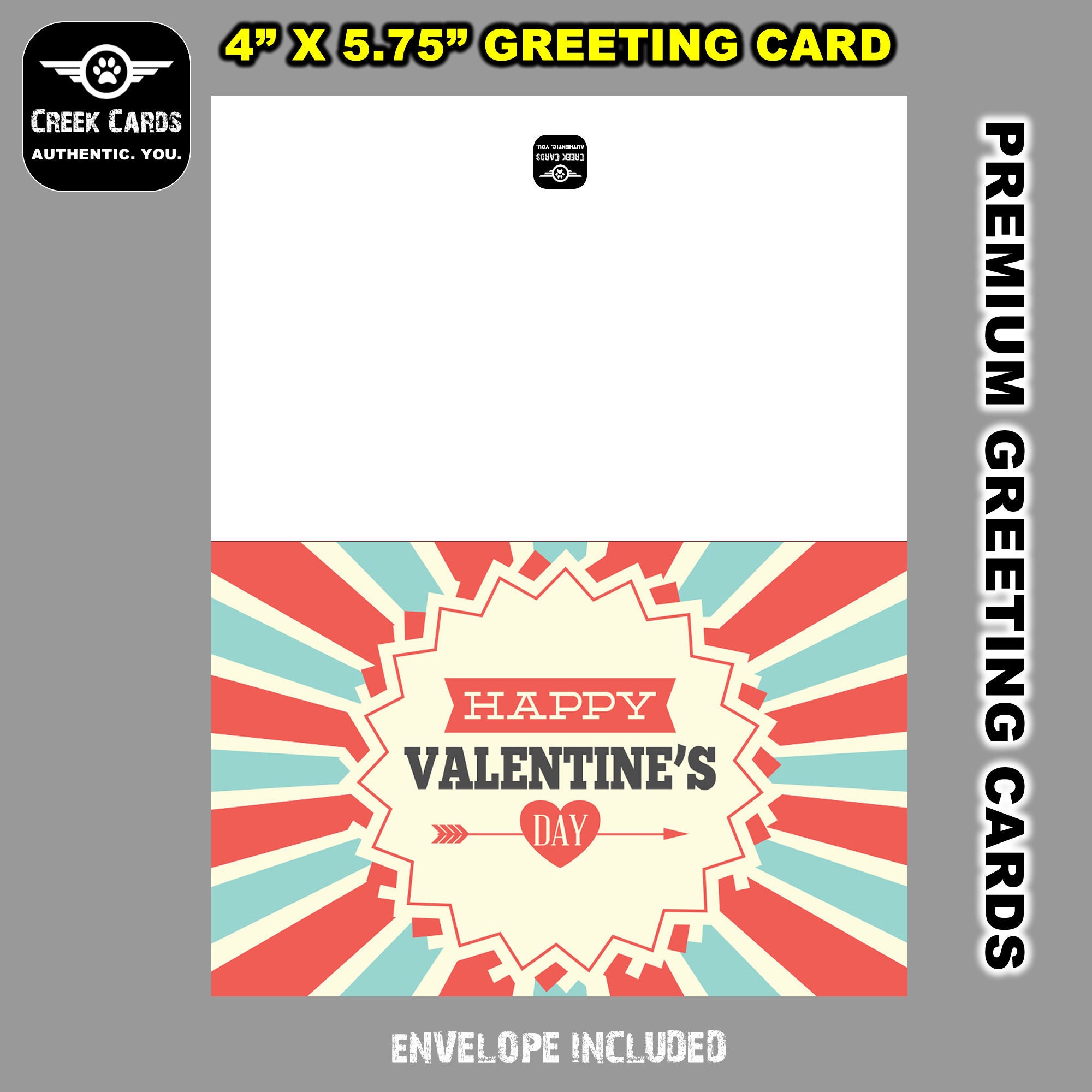 Valentines Day Premium Greeting Card Triple Layer with Laminate Coating. 5.25-5.5 inches high by 4-4.25 inches wide Valentines Day Premium Greeting Card Triple Layer with Laminate Coating. 5.25-5.5 inches high by 4-4.25 inches wide