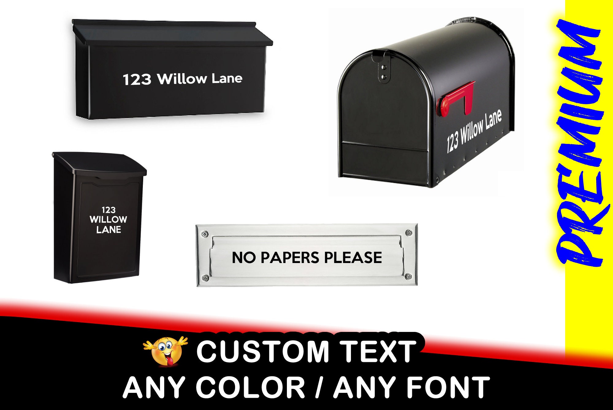 Mailbox Vinyl Decal - fun vinyl decal in various colors Mailbox Vinyl Decal - fun vinyl decal in various colors