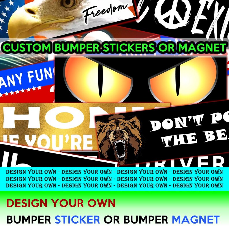 Custom bumper stickers or create your own we Etsy