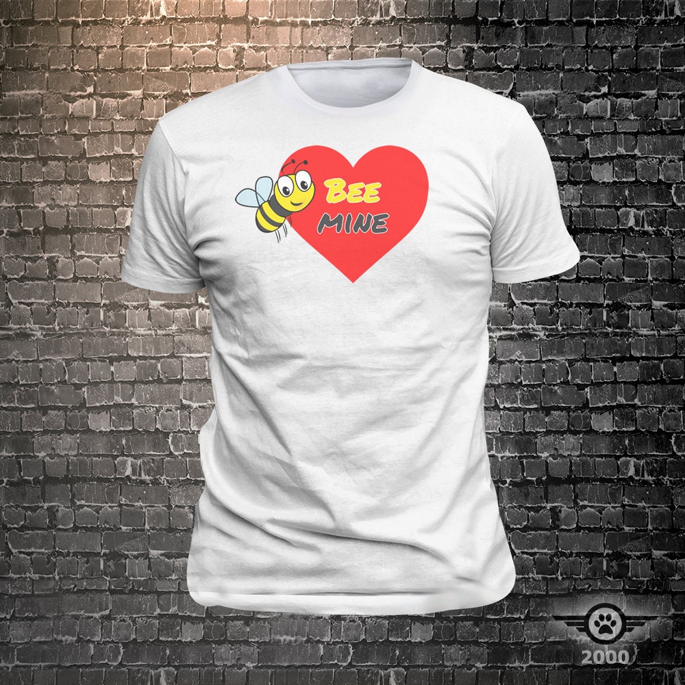 Bee Mine Love Full Color/Colour Grunge Look INK PRINT Tee Unisex Cool Funny T-Shirts Fun Wear Bee Mine Love Full Color/Colour Grunge Look INK PRINT Tee Unisex Cool Funny T-Shirts Fun Wear