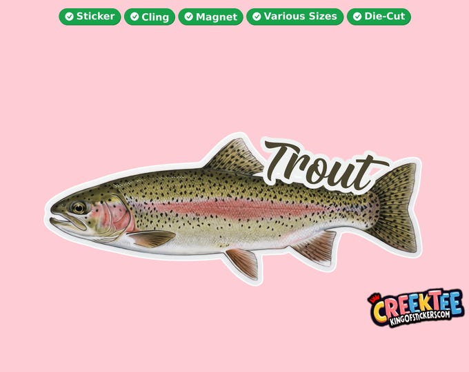 Fish Vinyl Sticker, Window Cling or Magnet in UV Laminate Coating