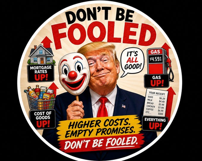USA Don't Be FooledRound Bumper Sticker, Magnet, Vinyl Sticker or Window Cling, UV Laminate Coating, laptop, water bottle