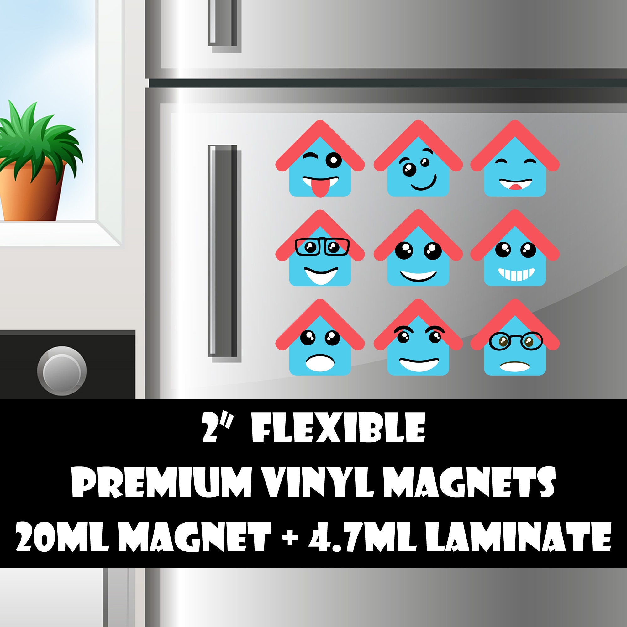 9 2inch home emoji fridge magnets or stickers standard, photo or vinyl print materials with laminate or magnet options available. 9 2inch home emoji fridge magnets or stickers standard, photo or vinyl print materials with laminate or magnet options available.