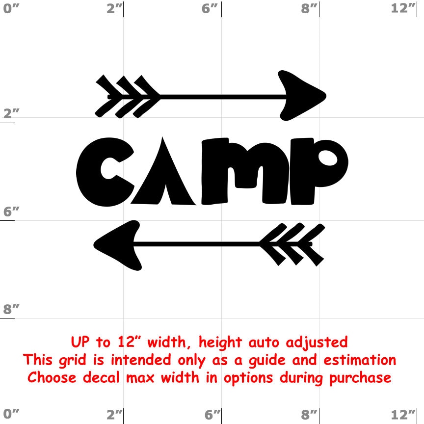 Camp - Fun Decals various sizes and colors - colours Camp - Fun Decals various sizes and colors - colours