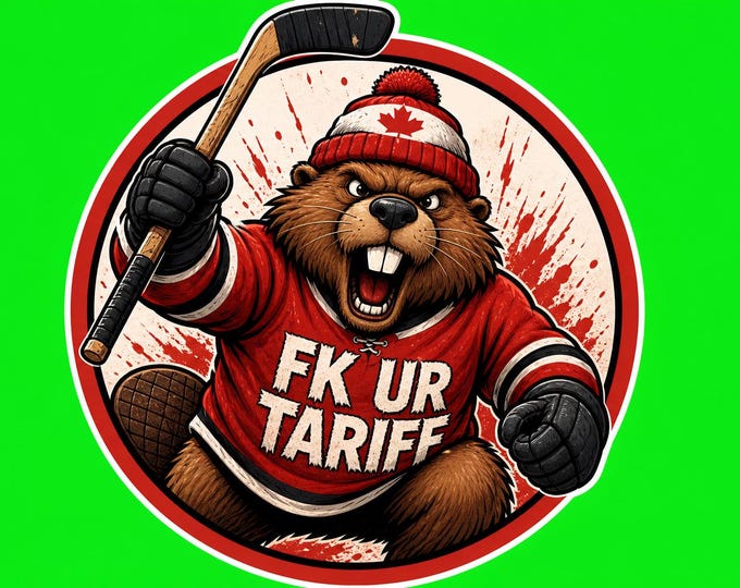 Proudly Canadian Round fk ur tariff Bumper Sticker, Magnet, Vinyl Sticker or Window Cling, UV Laminate Coating