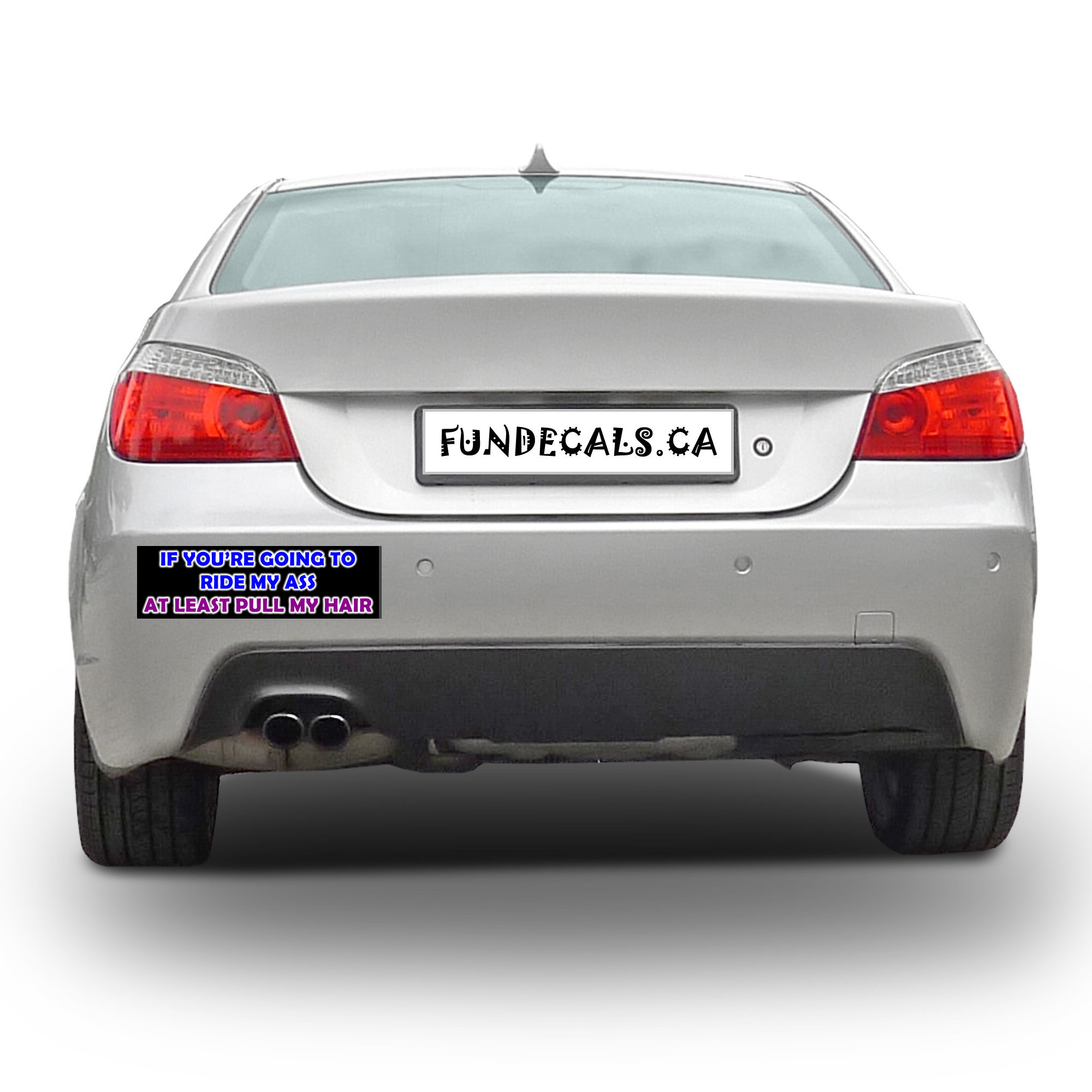 If your going to ride my ass at least pull my hair 10 x 3 Bumper Sticker - Custom changes and orders welcomed! If your going to ride my ass at least pull my hair 10 x 3 Bumper Sticker - Custom changes and orders welcomed!