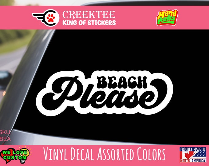 Summer Retro Vinyl Decal Various Sizes and Colors Die Cut Vinyl Decal also in Cool Chrome Colors!