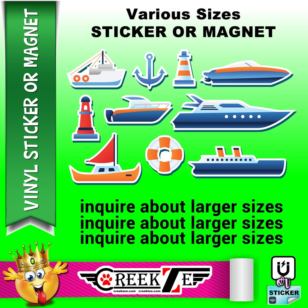 10 Boat Nautical Stickers in Standard Photo or Vinyl Print - Etsy