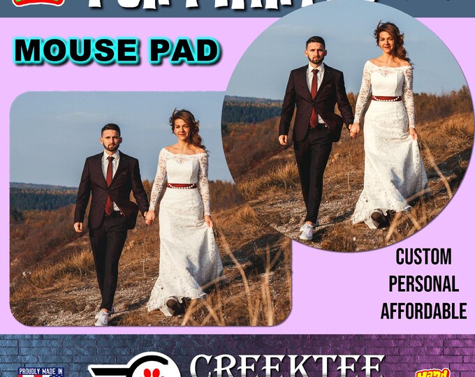 Custom Mouse Pad Round or Rectangle, Your text or Family Photo, Loved Pet, or Funny Creation
