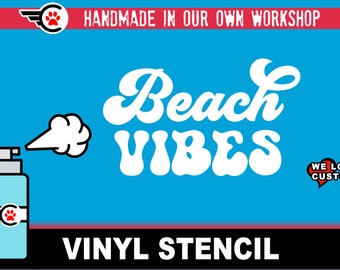 Summer Beach Vibes Stencil Vinyl Material custom text or image stencil for Airbrush, painting  stencil single use.