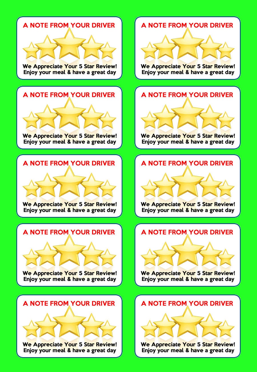 10 Door Dash Skip The Dishes Food Delivery 5 Star Review 2 1/2 inch wide x 1 1/2 inch Tag Stickers 10 Door Dash Skip The Dishes Food Delivery 5 Star Review 2 1/2 inch wide x 1 1/2 inch Tag Stickers