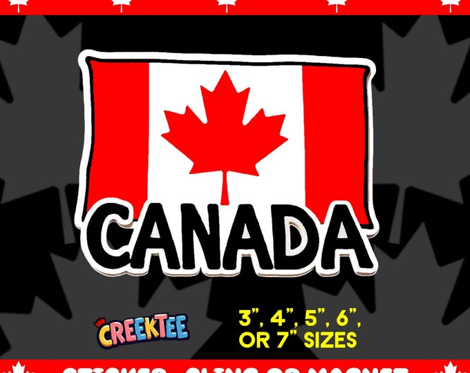 I Love Canada Vinyl Sticker, Window Cling or Magnet in UV Laminate Coating