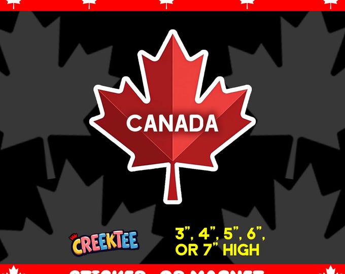 Canada Bumper Sticker, Magnet, Vinyl Sticker or Window Cling, UV Laminate Coating, laptop, water bottle