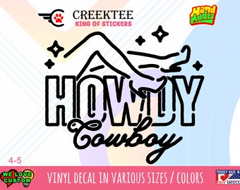 Howdy Cowboy Sexy Legs Vinyl Decal Various Sizes and Colors Die Cut Vinyl Decal also in Cool Chrome Colors!